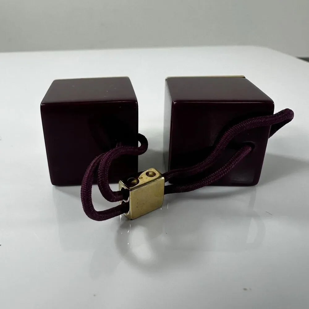 Louis Vuitton Purple Gold Cube Hair Tie With Box Authentic